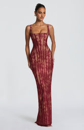 Polina Maxi Dress - Burgundy