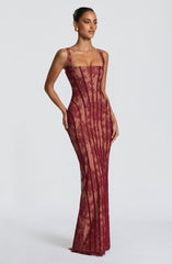 Polina Maxi Dress - Burgundy
