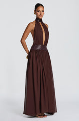 Rosalina Maxi Dress - Plum Brown