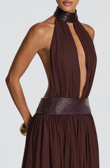 Rosalina Maxi Dress - Plum Brown