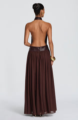Rosalina Maxi Dress - Plum Brown