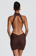 Thekla Mini Dress - Plum Brown