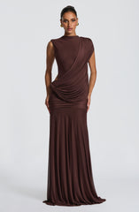 Mireya Maxi Dress - Plum Brown