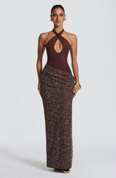 Solea Maxi Dress - Plum Brown