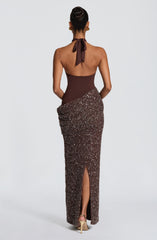 Solea Maxi Dress - Plum Brown