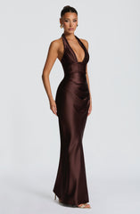Elowen Maxi Dress - Plum Brown