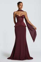 Kaia Maxi Skirt - Cherry Lacquer