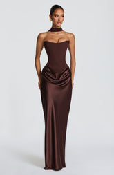 Maggie Maxi Dress - Plum Brown