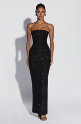 Pandra Maxi Dress - Black Sparkle