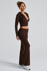 Portia Knit Hoodie - Chocolate