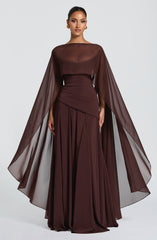 Romy Cape - Plum Brown