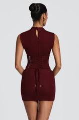 Soline Mini Dress - Cherry Lacquer