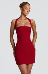 Tamsin Mini Dress - Deep Red