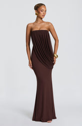 Vienna Maxi Dress - Plum Brown