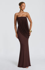 Vienna Maxi Dress - Plum Brown
