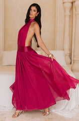 Rosalina Maxi Dress - Raspberry