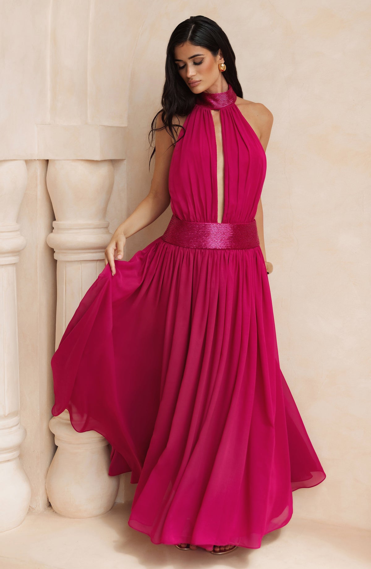Rosalina Maxi Dress - Raspberry