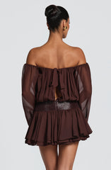 Deja Playsuit - Plum Brown