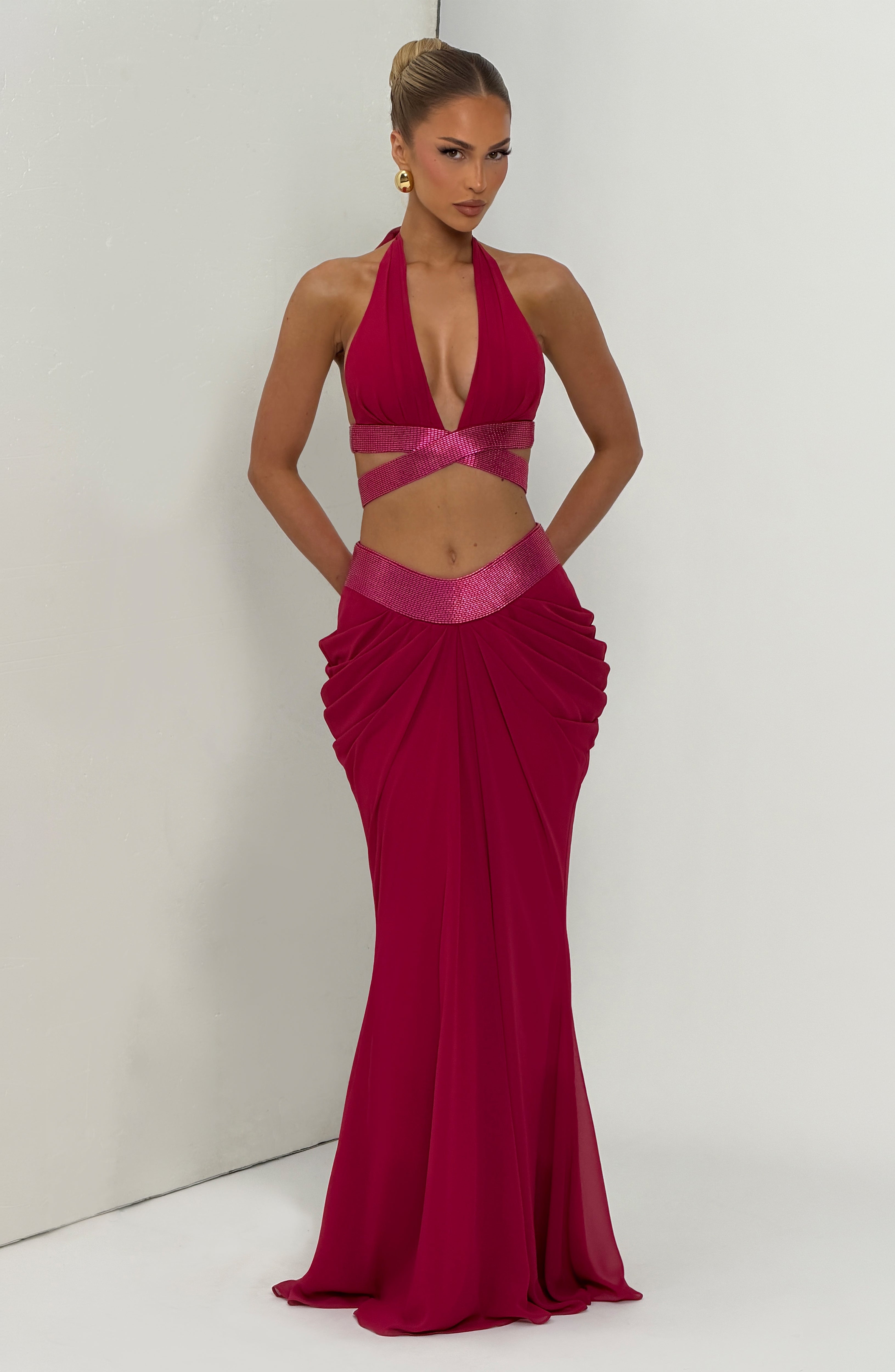 Sophie Maxi Skirt - Raspberry