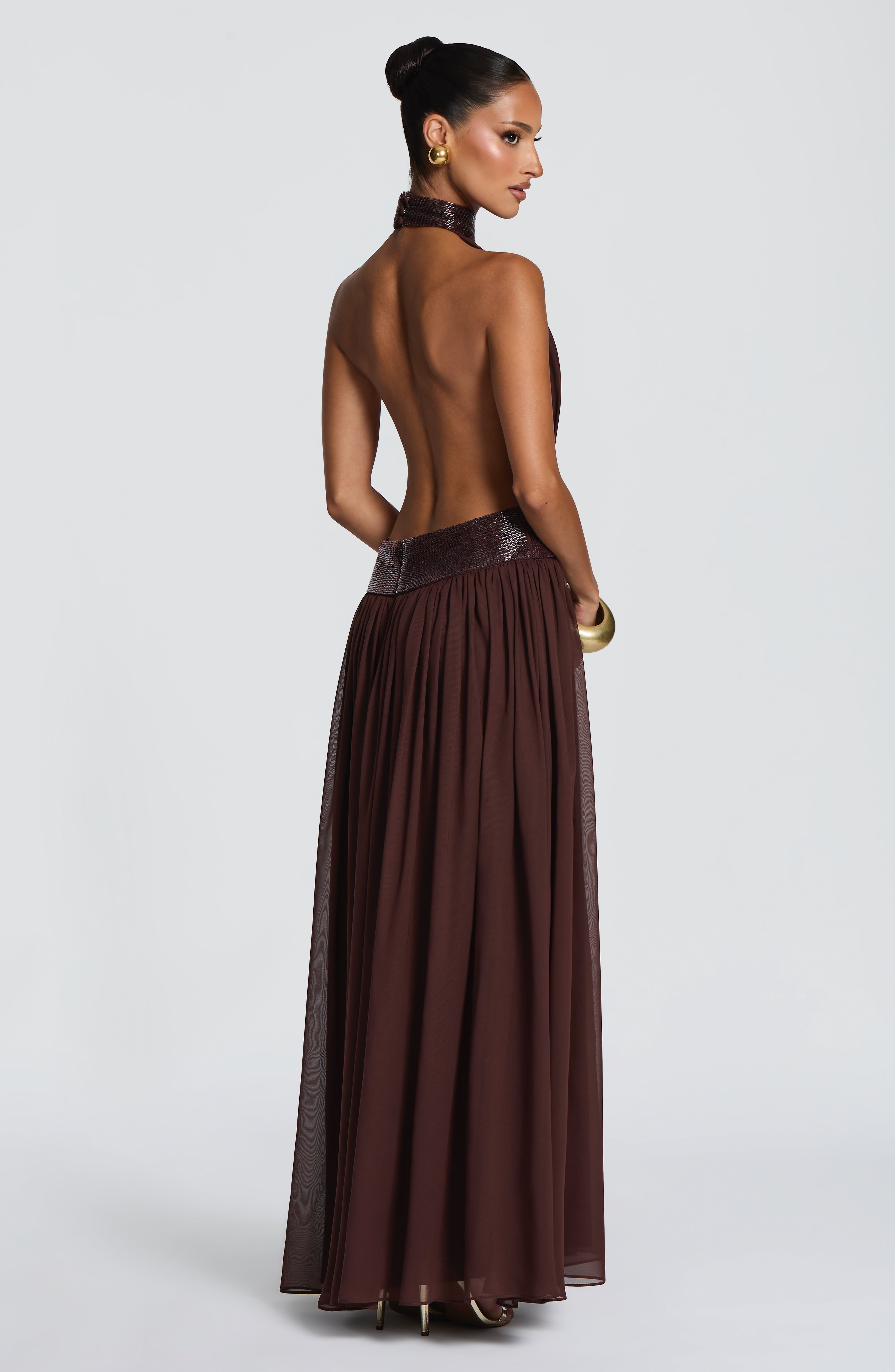Rosalina Maxi Dress - Plum Brown