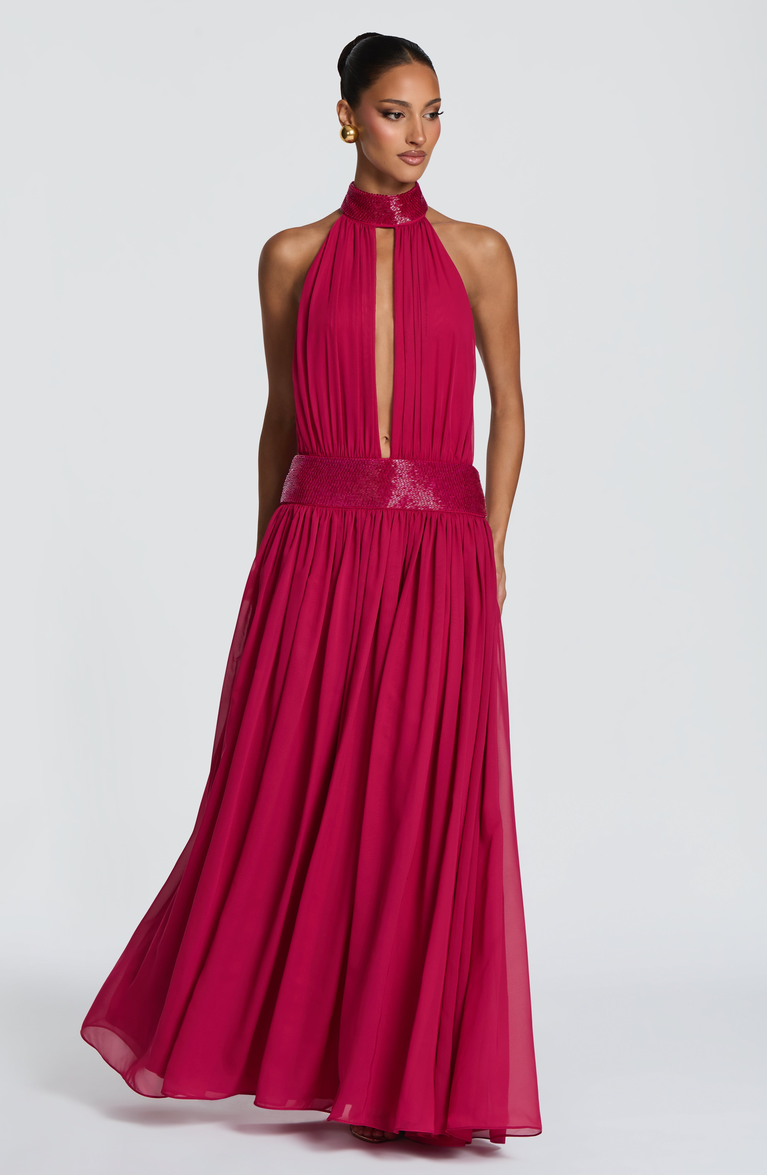 Rosalina Maxi Dress - Raspberry