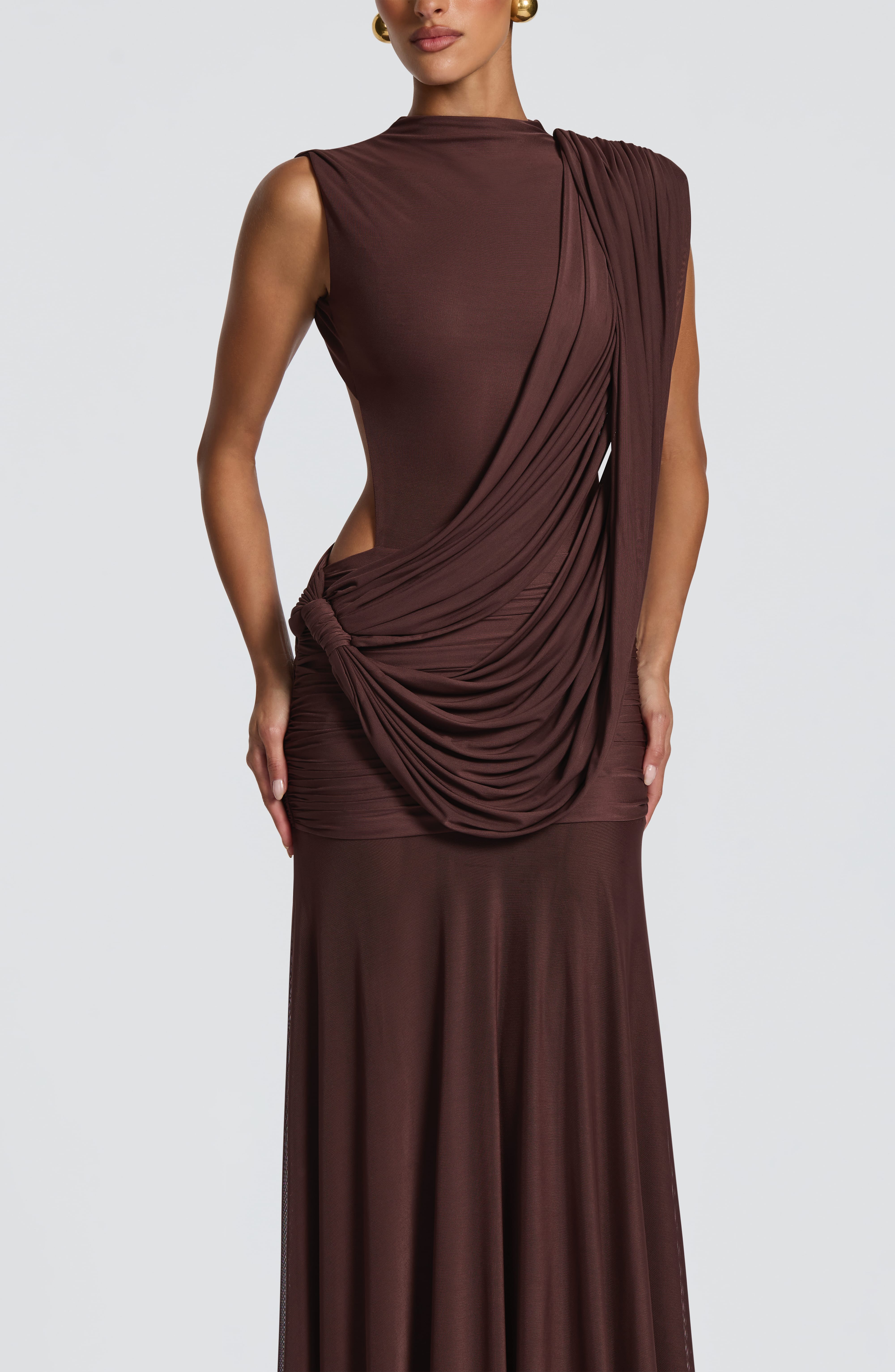 Mireya Maxi Dress - Plum Brown