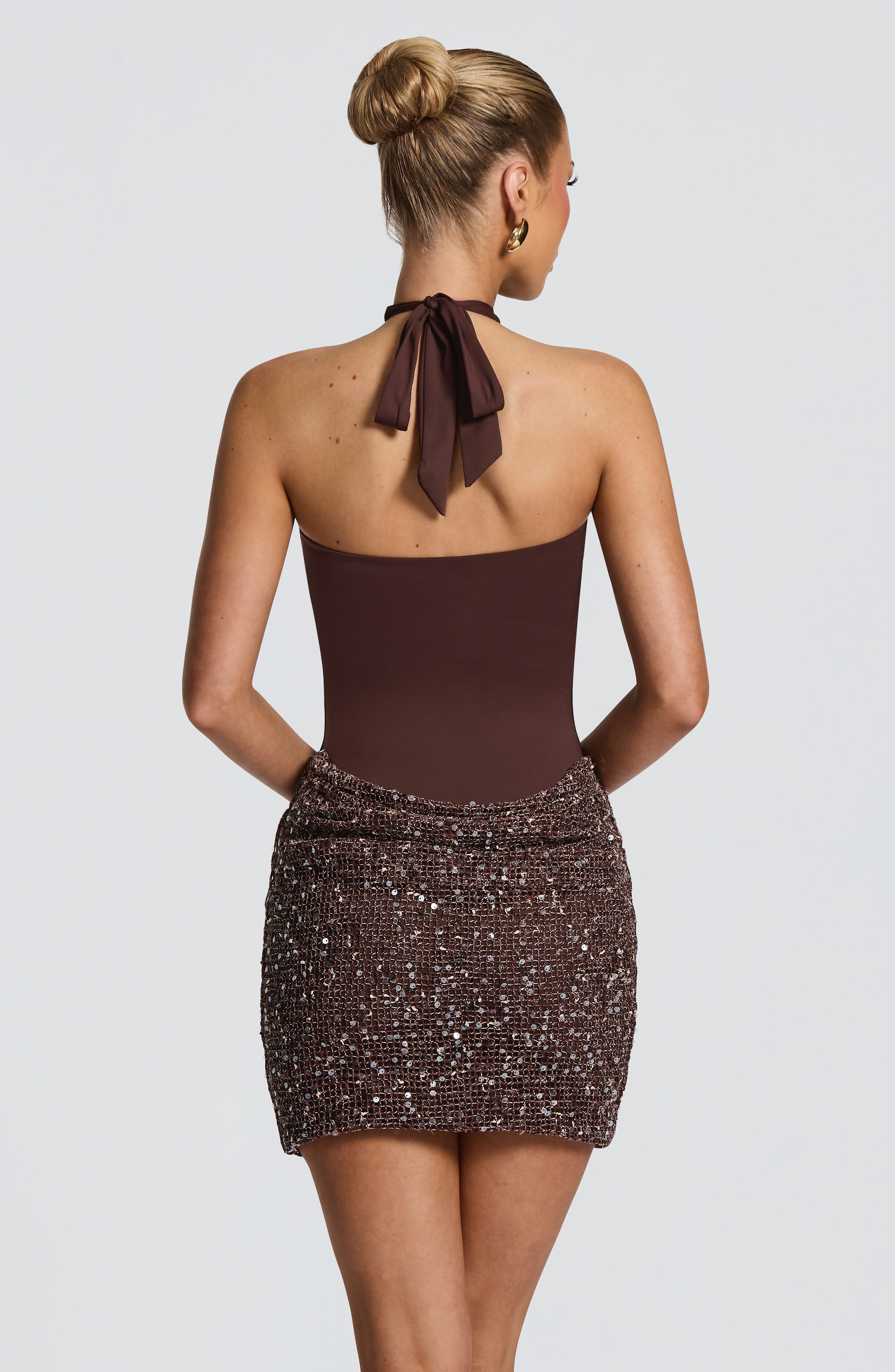 Solea Mini Dress - Plum Brown