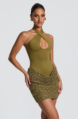 Solea Mini Dress - Deep Olive