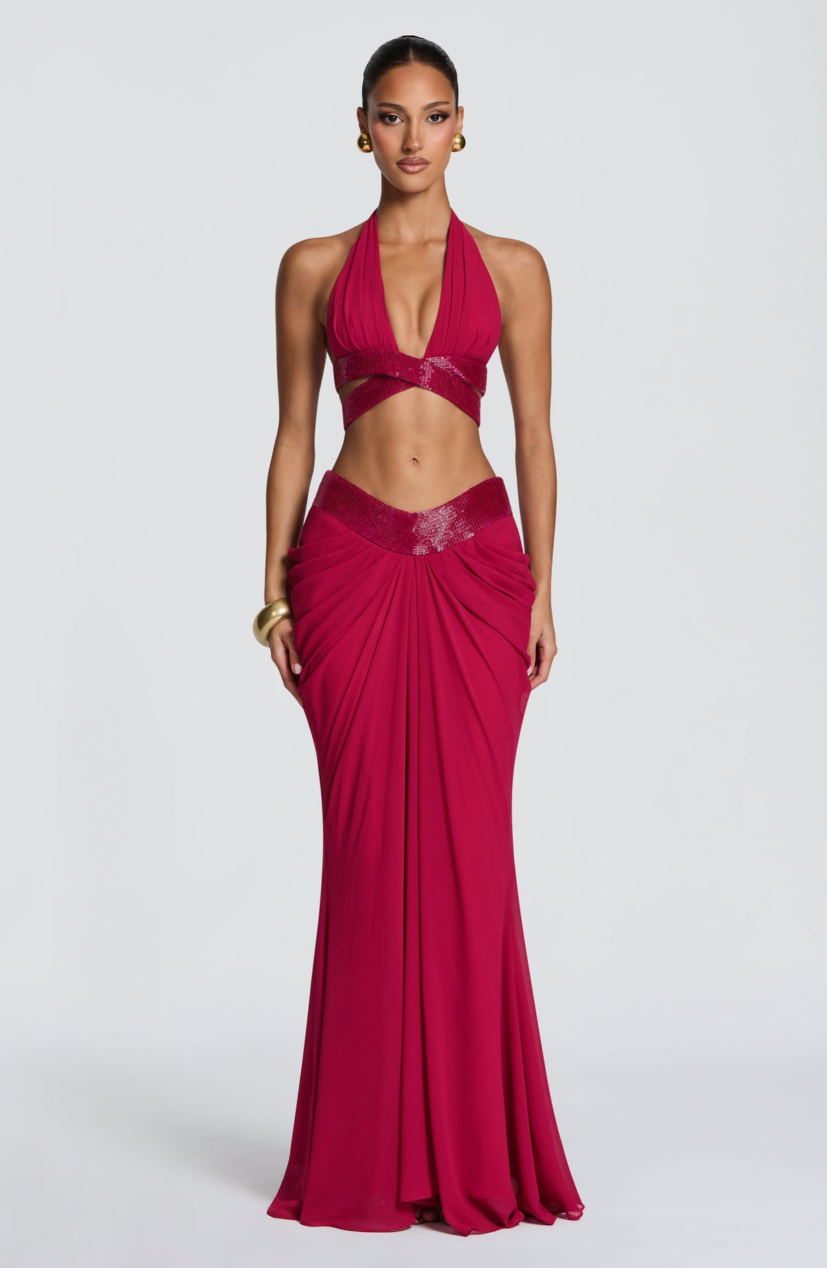 Sophie Maxi Skirt - Raspberry