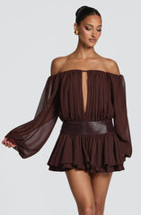 Deja Playsuit - Plum Brown