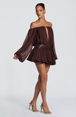 Deja Playsuit - Plum Brown