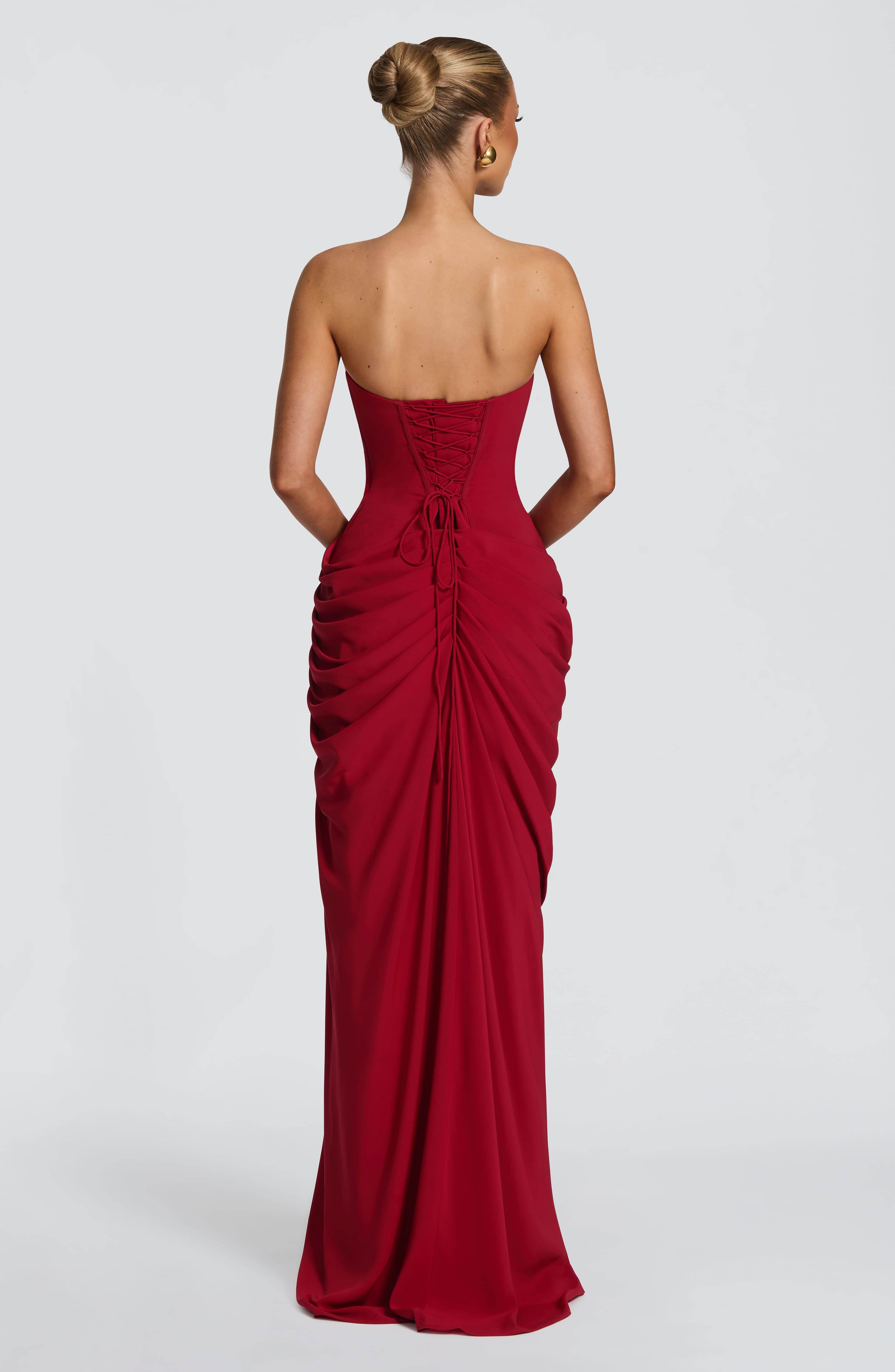 Cyra Maxi Dress - Deep Red
