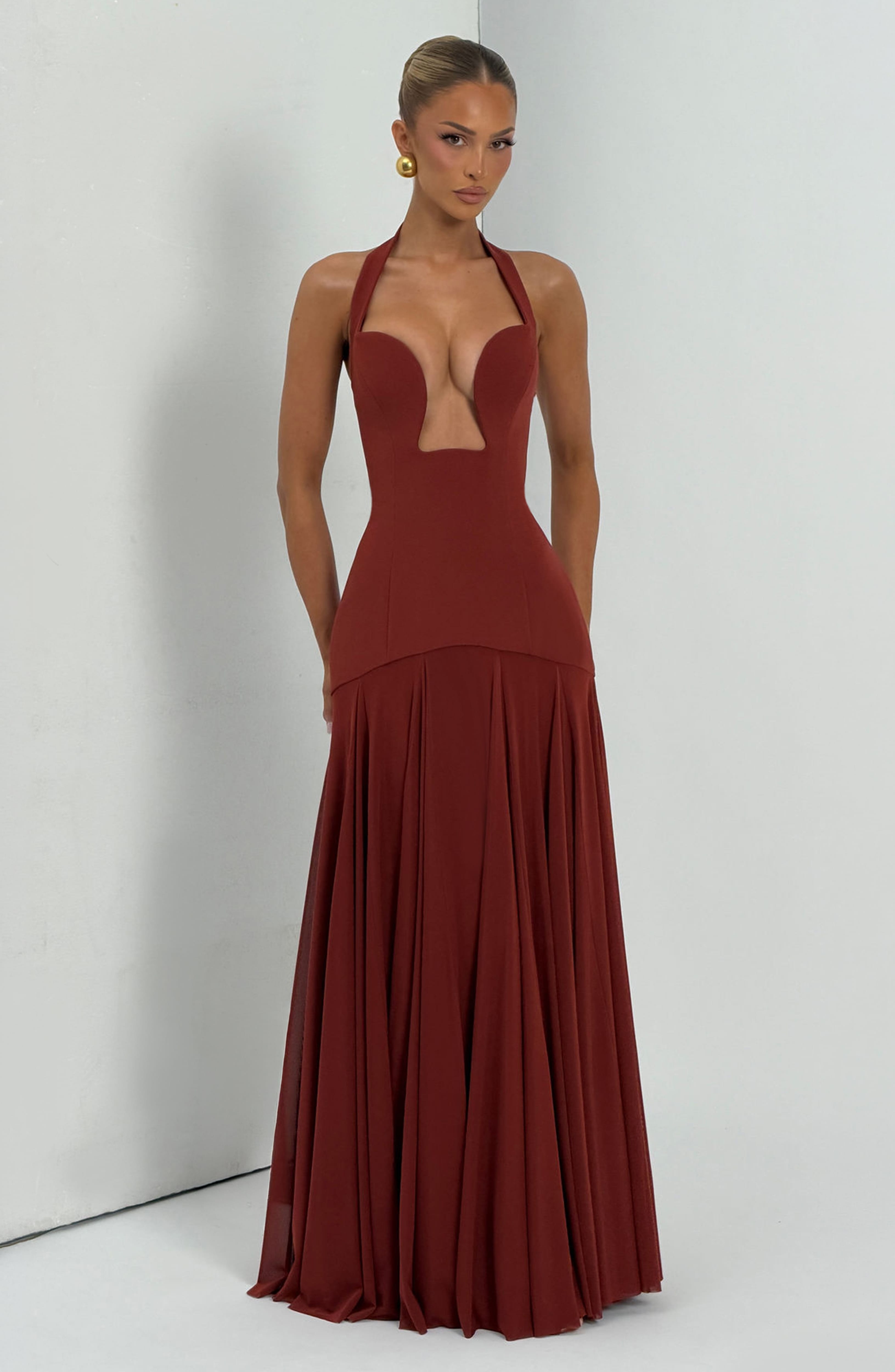 Cyrene Maxi Dress - Deep Rust