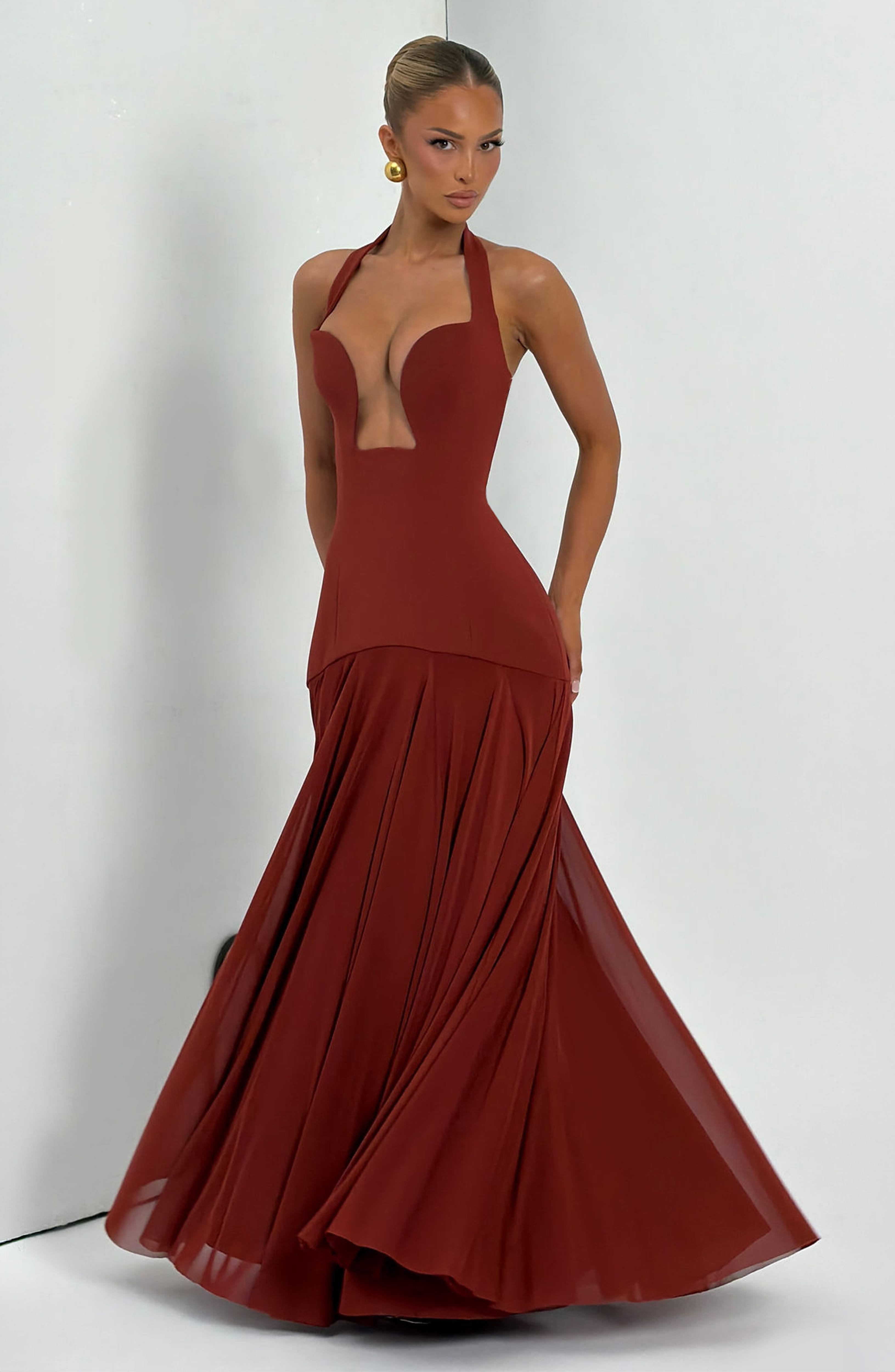 Cyrene Maxi Dress - Deep Rust