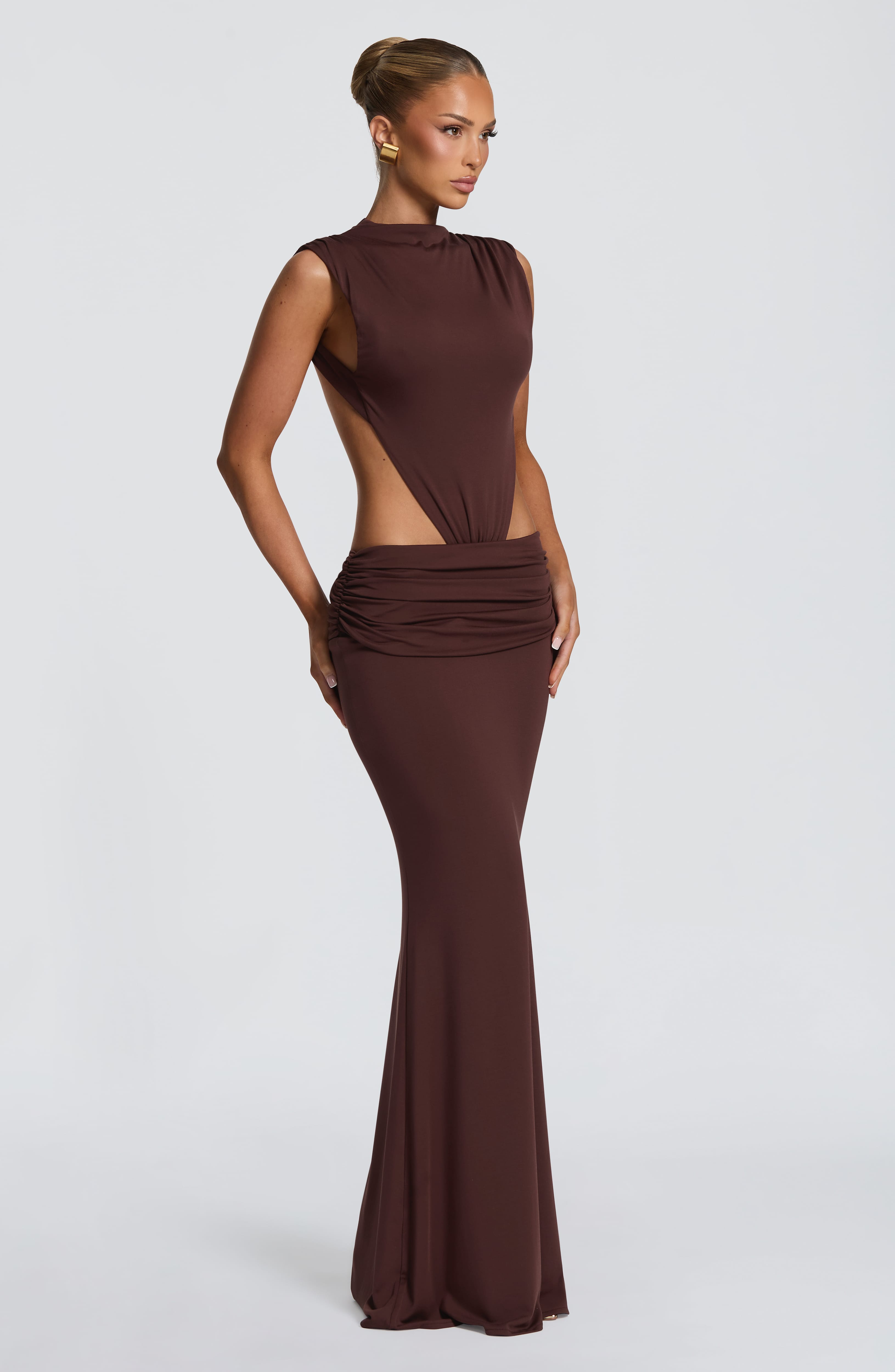 Fenella Maxi Dress - Plum Brown
