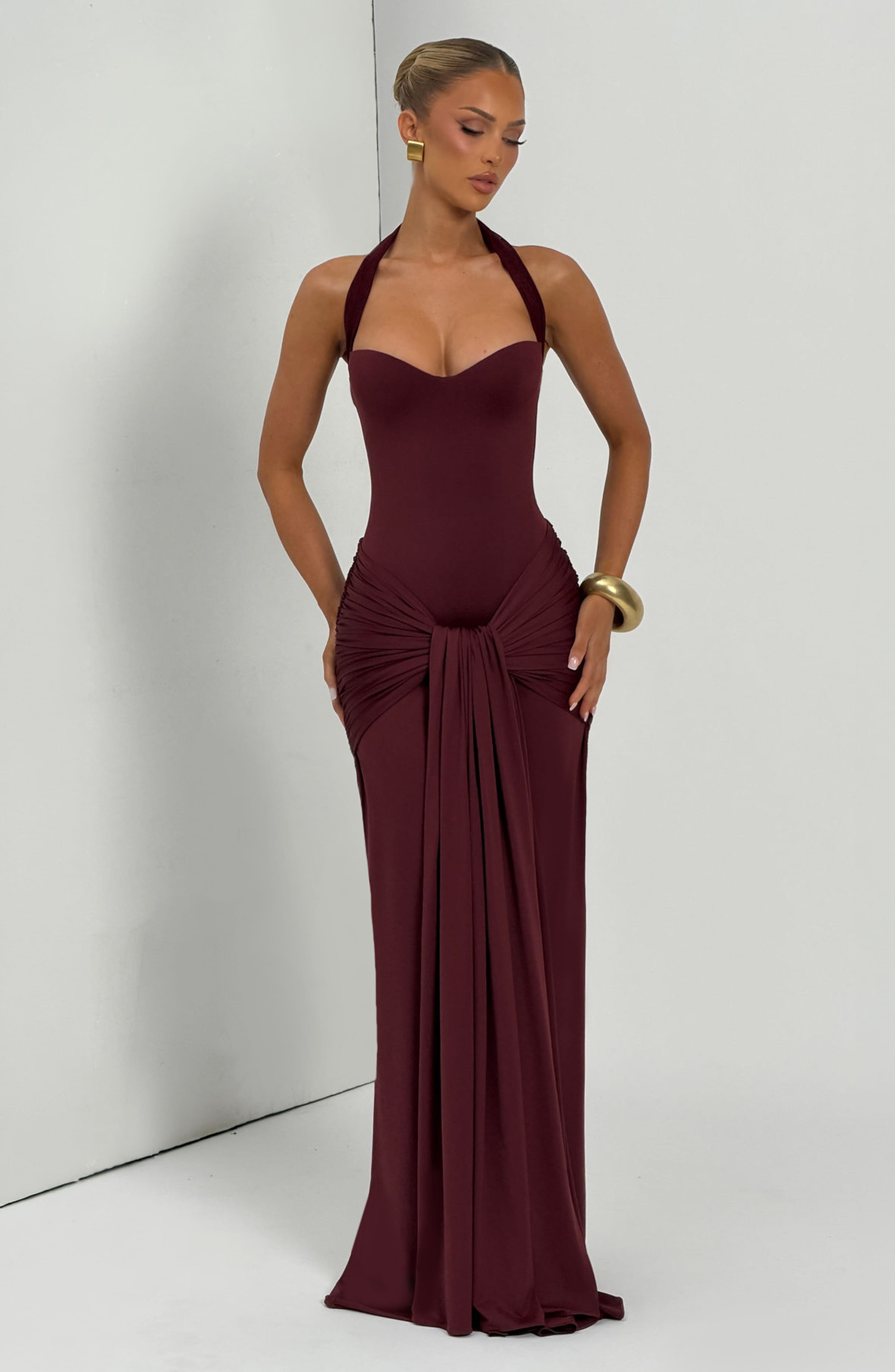 Gia Maxi Dress - Cherry Lacquer