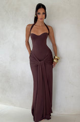 Gia Maxi Dress - Plum Brown