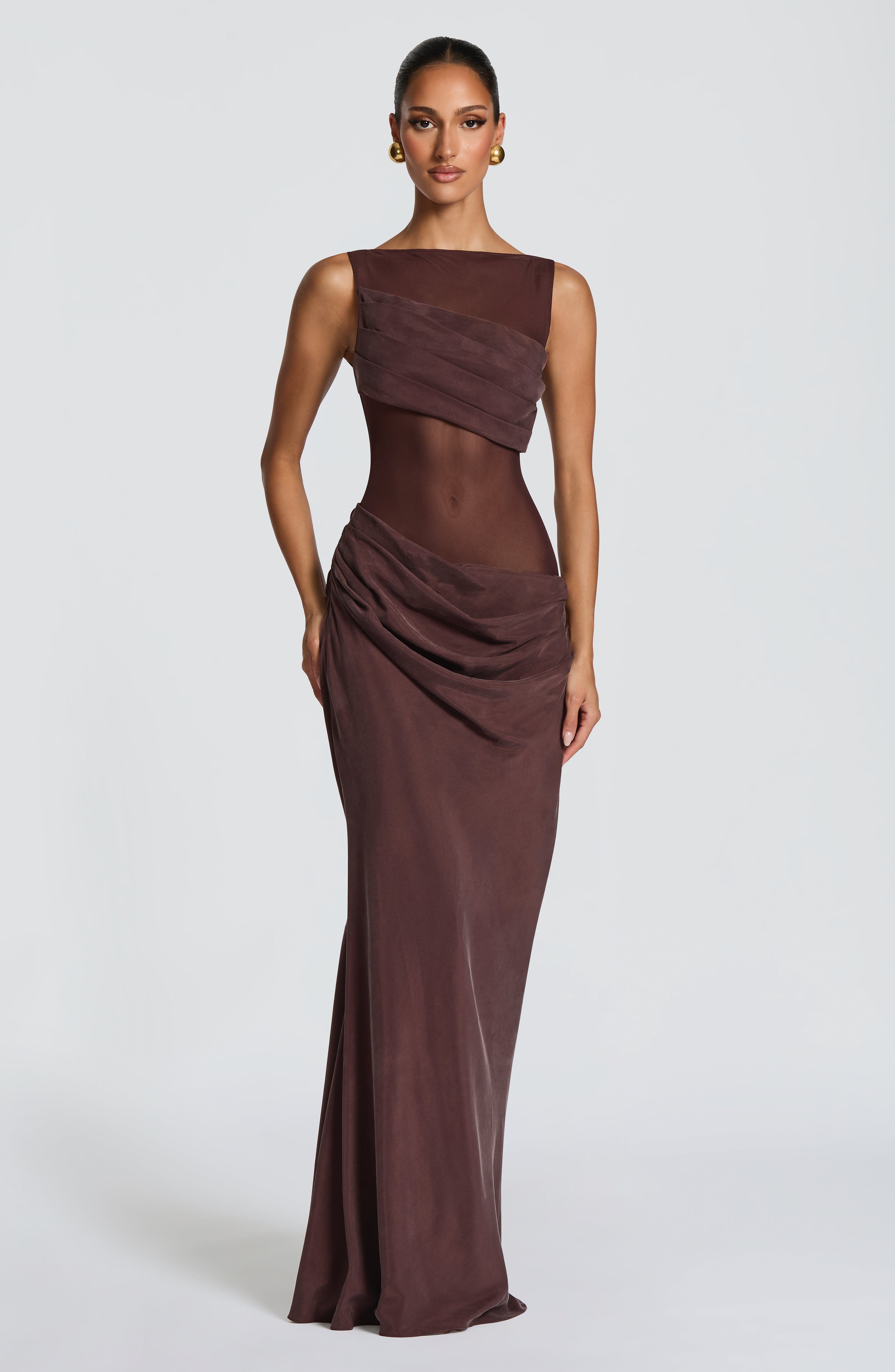 Gracelyn Maxi Dress - Plum Brown
