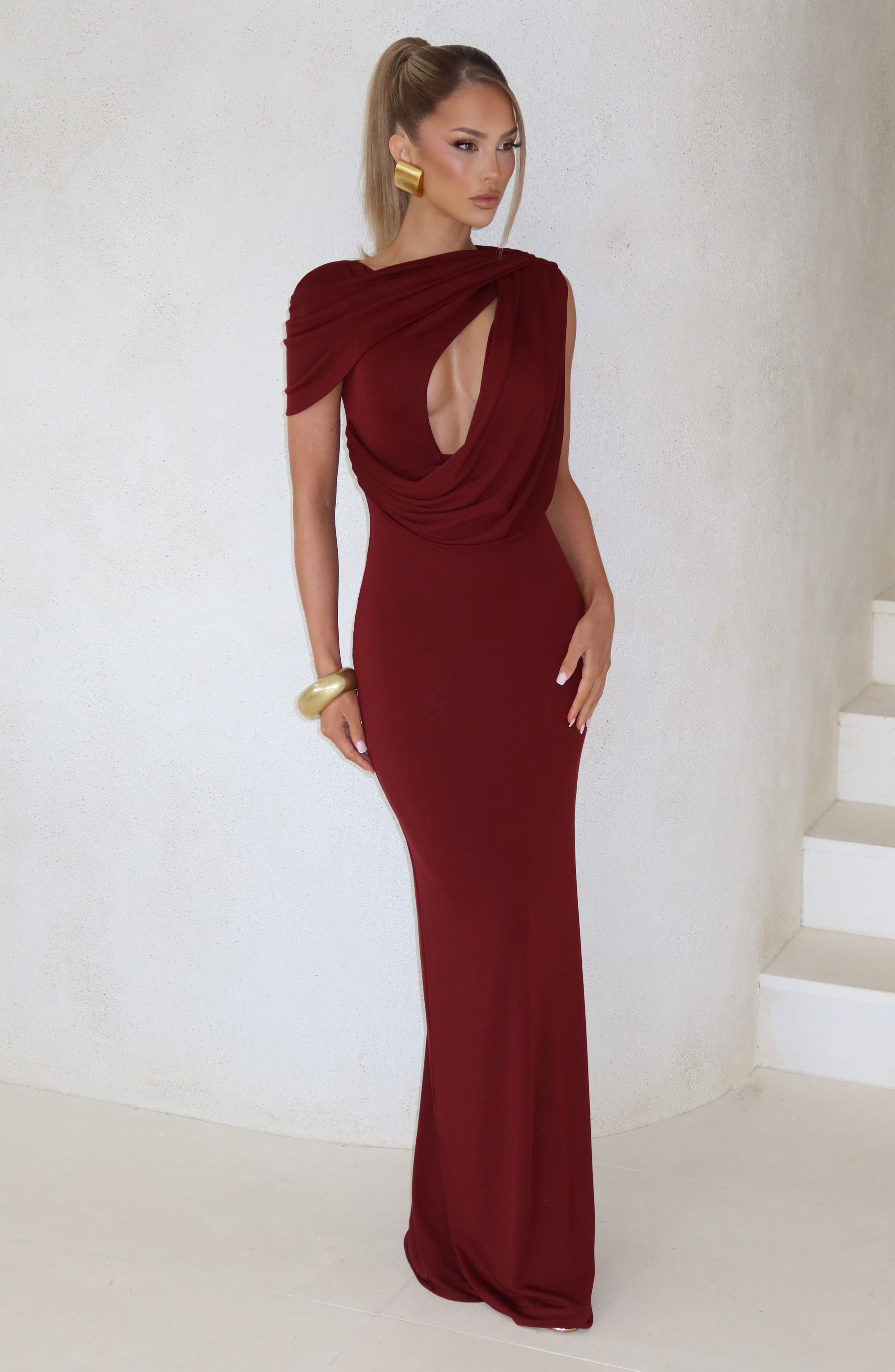 Kalina Maxi Dress - Cherry Lacquer