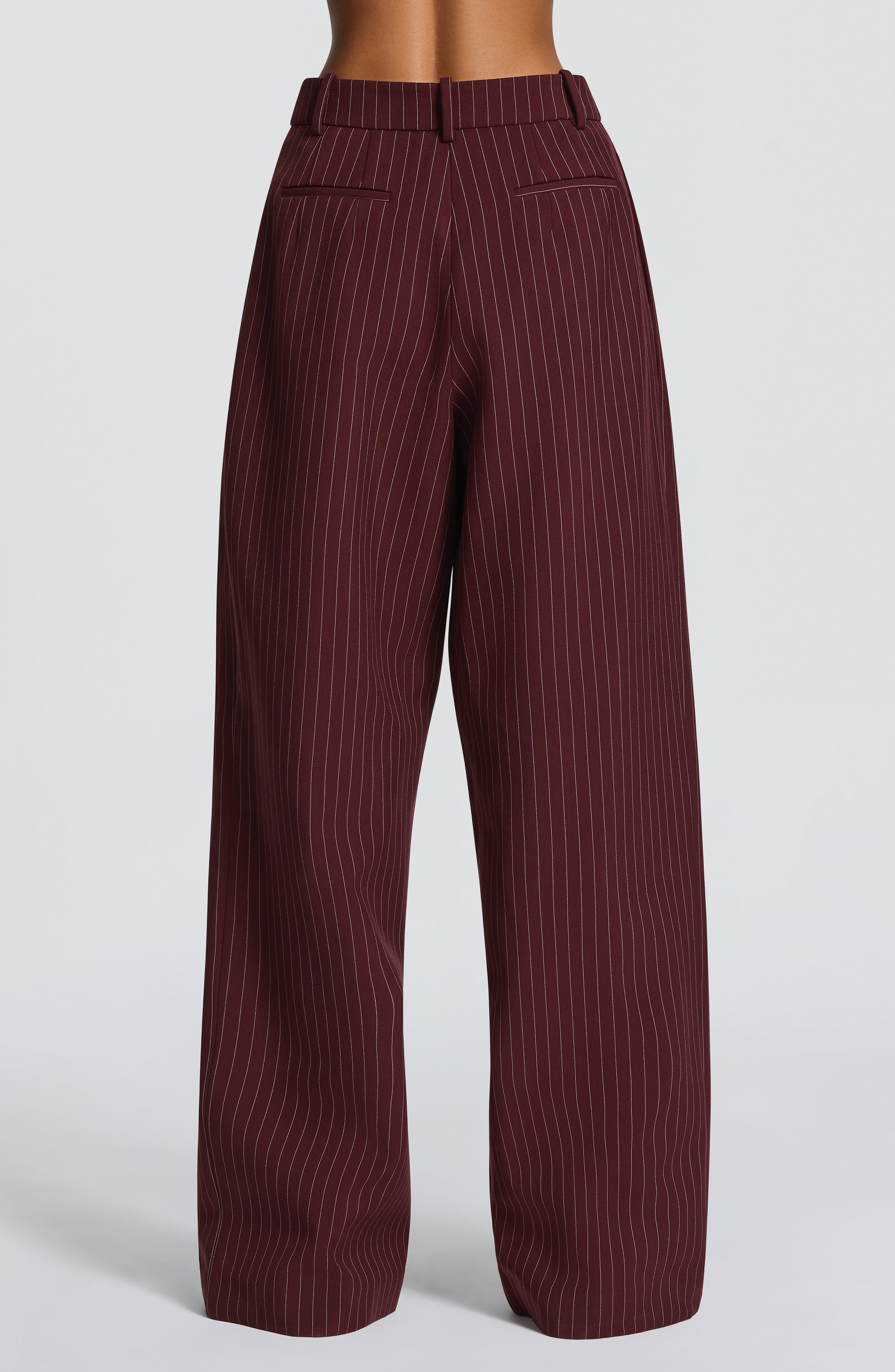 Kirsty Pants - Burgundy Pinstripe