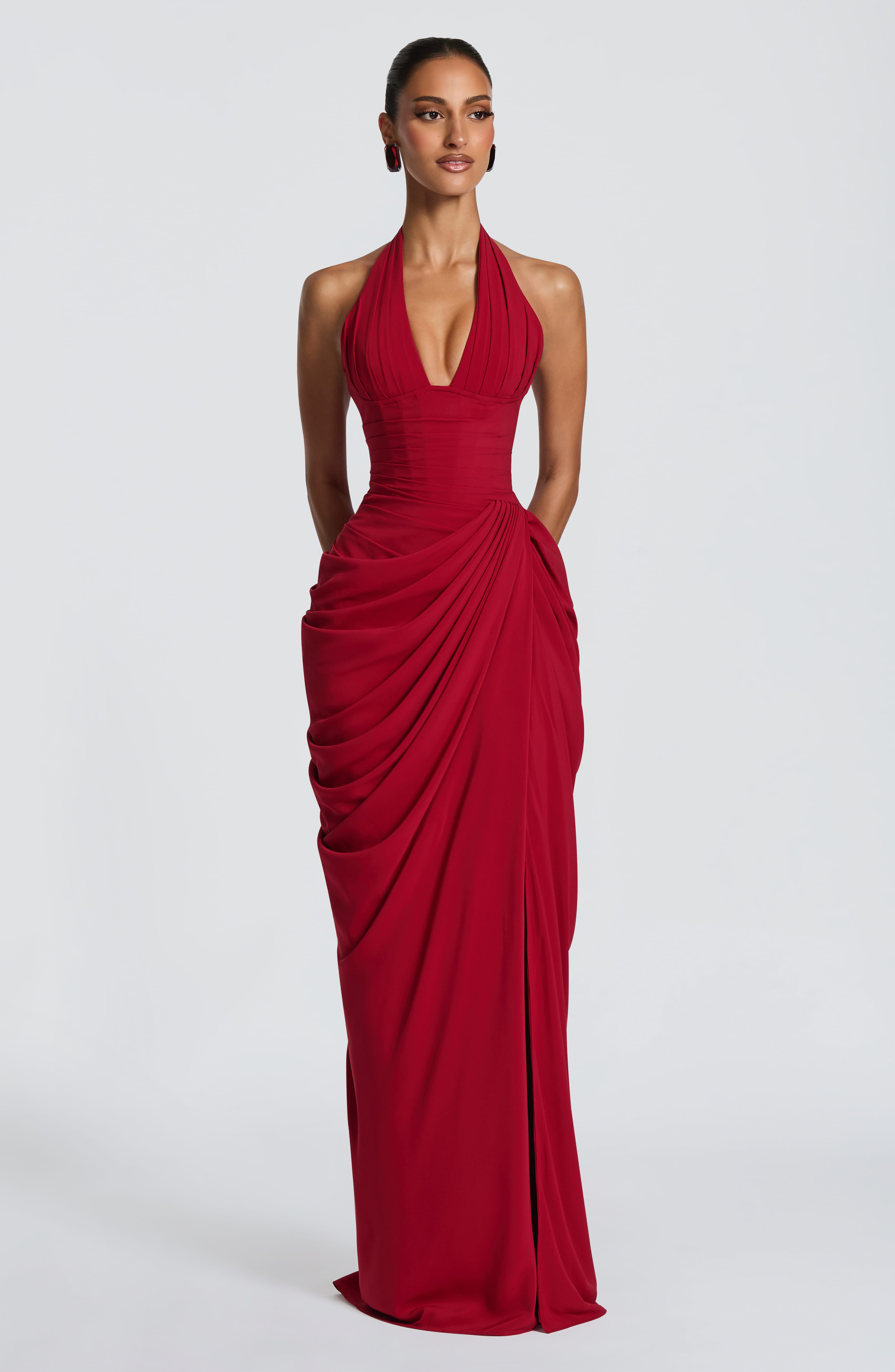 Minette Maxi Dress - Deep Red
