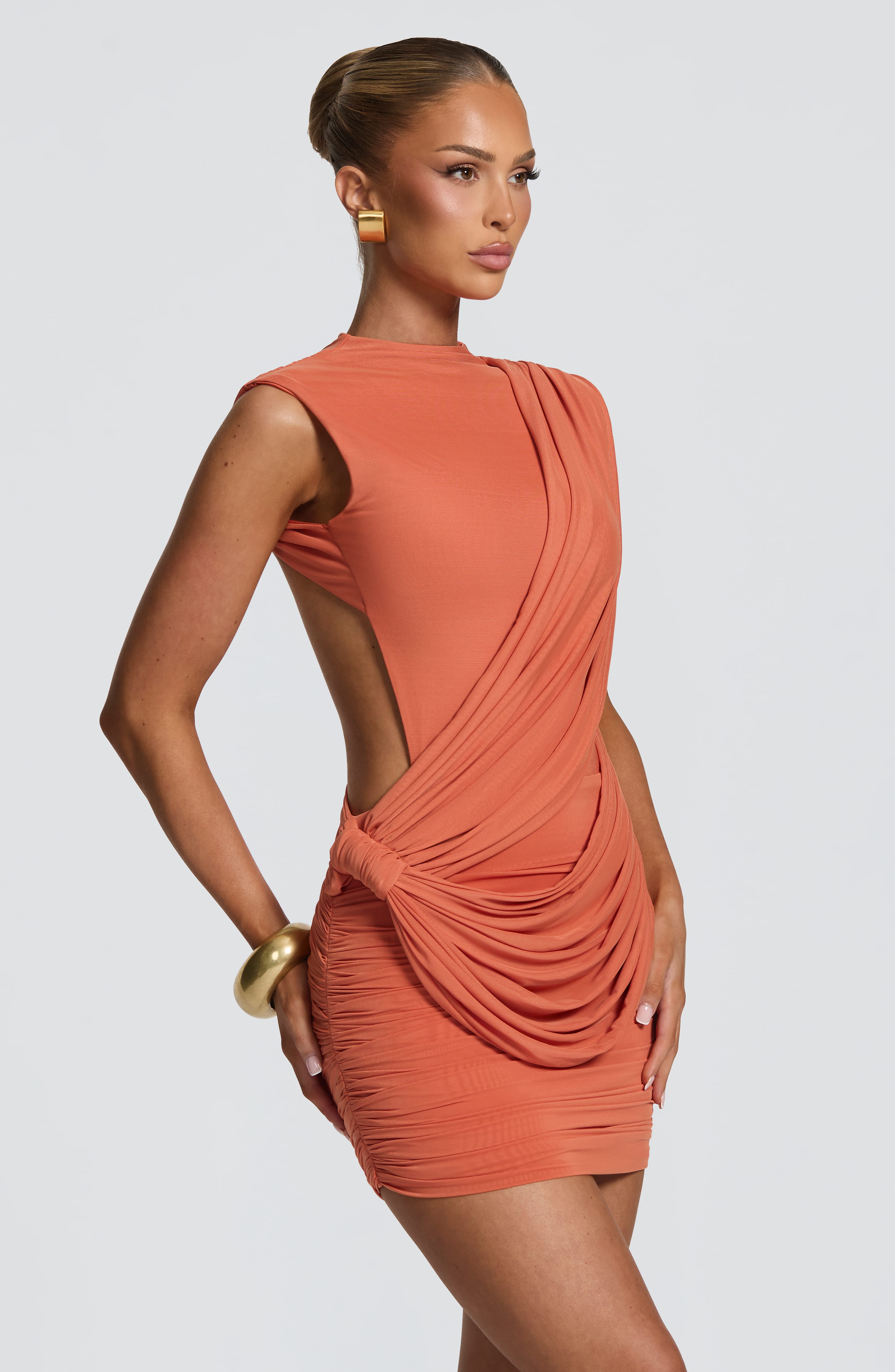 Mireya Mini Dress - Burnt Orange