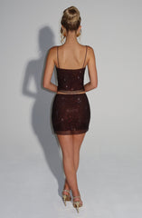 Nila Mini Skirt - Plum Brown