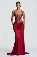Nixie Corset - Burgundy Lace