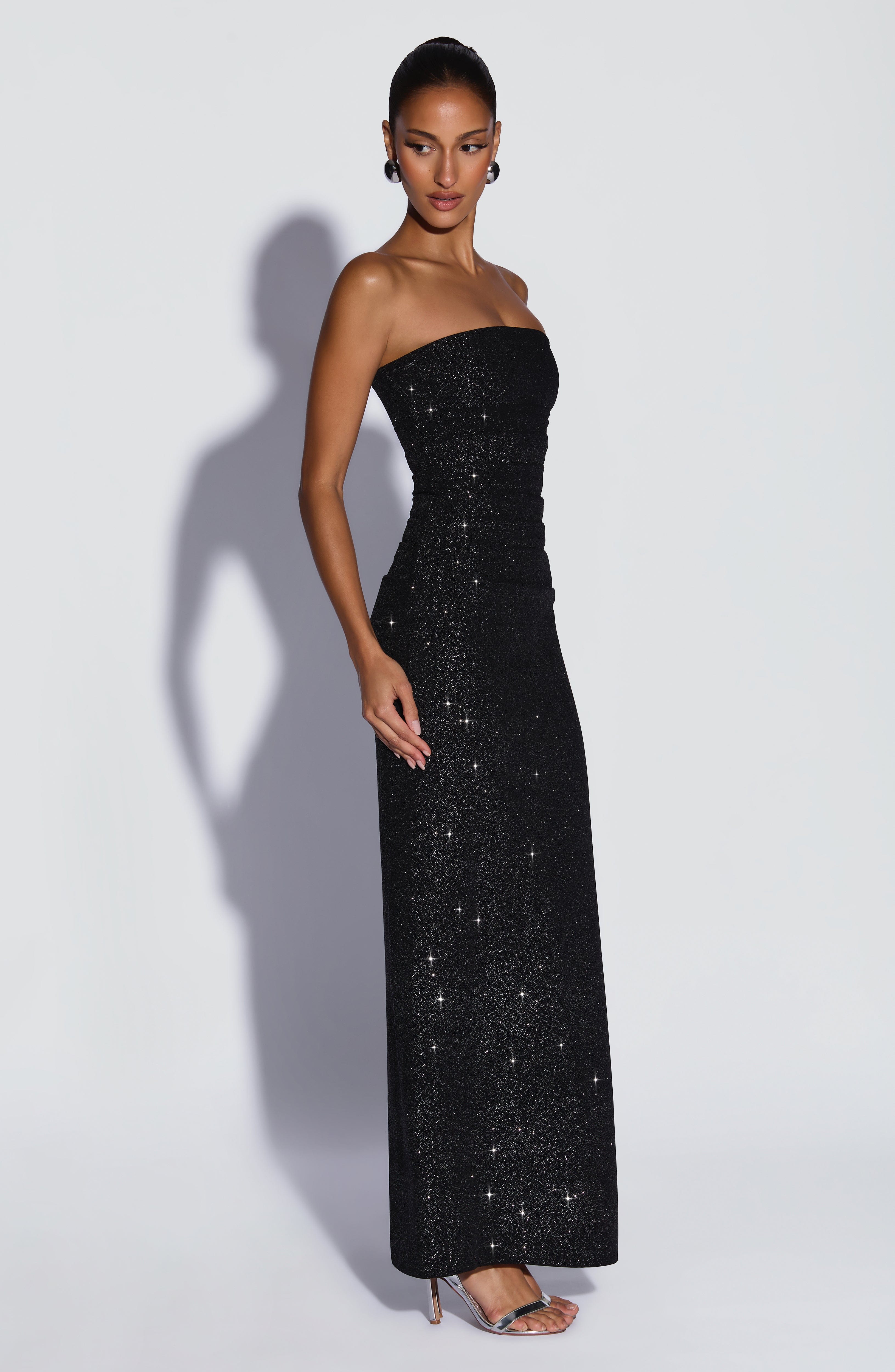 Pandra Maxi Dress - Black Sparkle