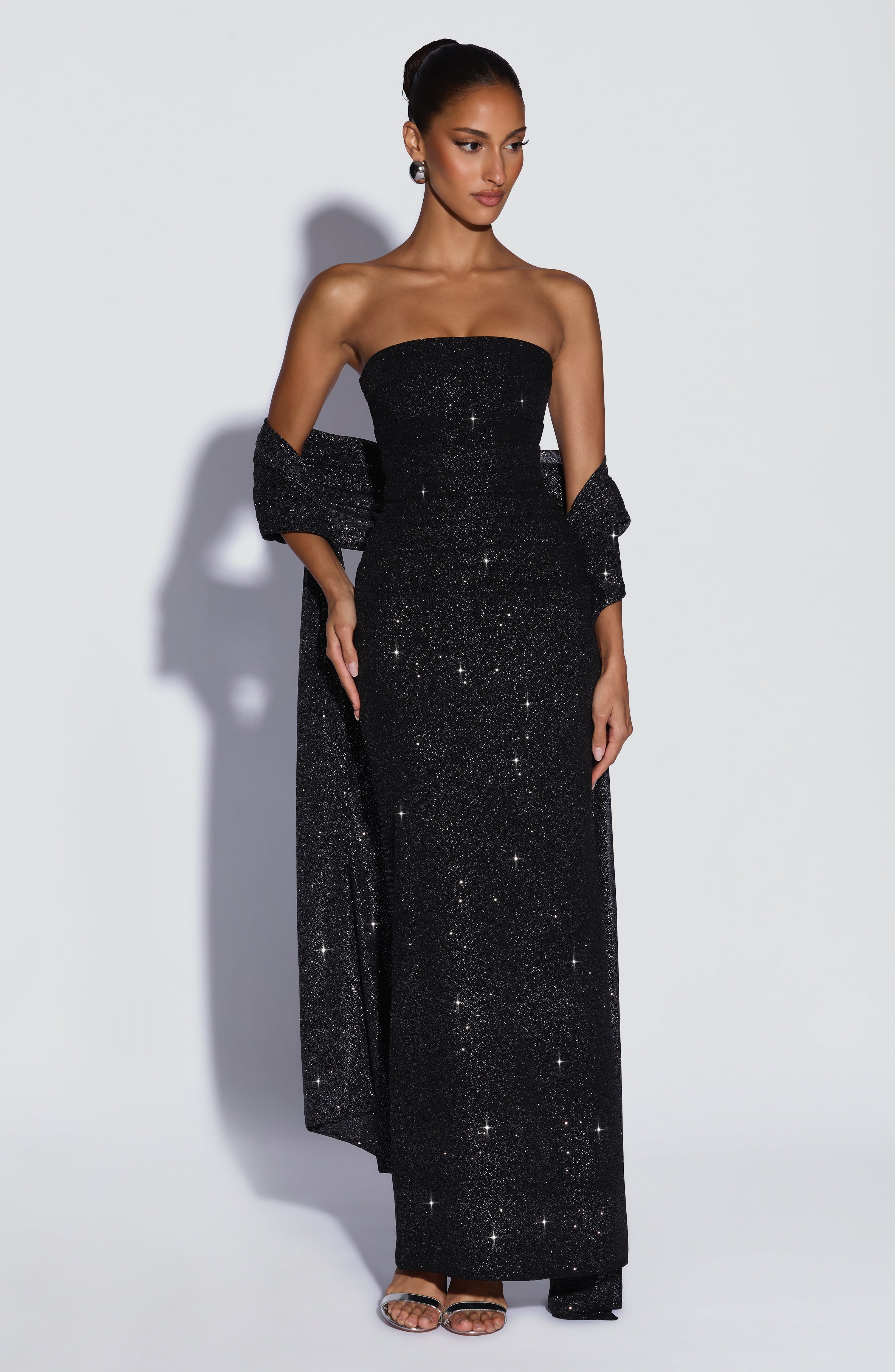 Pandra Maxi Dress - Black Sparkle