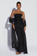 Pandra Maxi Dress - Black Sparkle