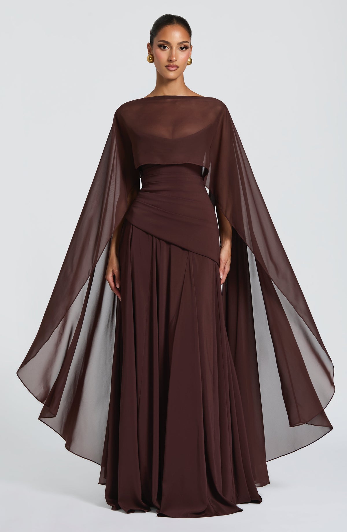 Romy Cape - Plum Brown