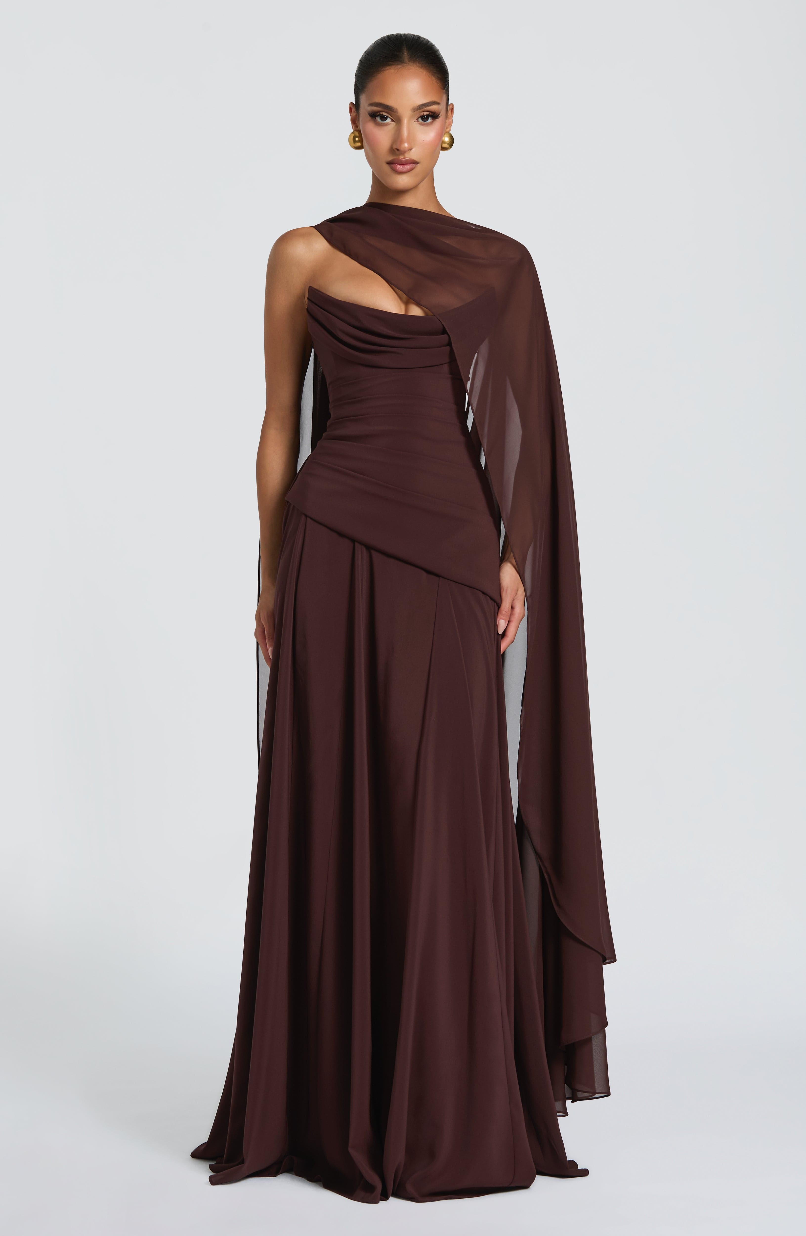 Romy Cape - Plum Brown