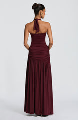 Saira Maxi Skirt - Cherry Lacquer